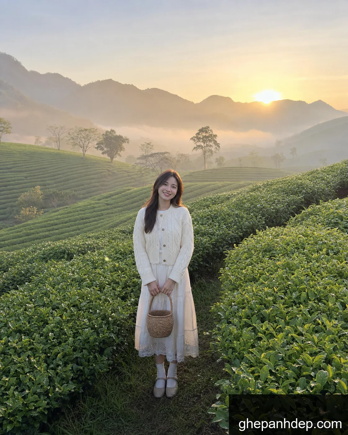 Ảnh Mộc Châu đồi chè sương sớm - Ảnh Mộc Châu