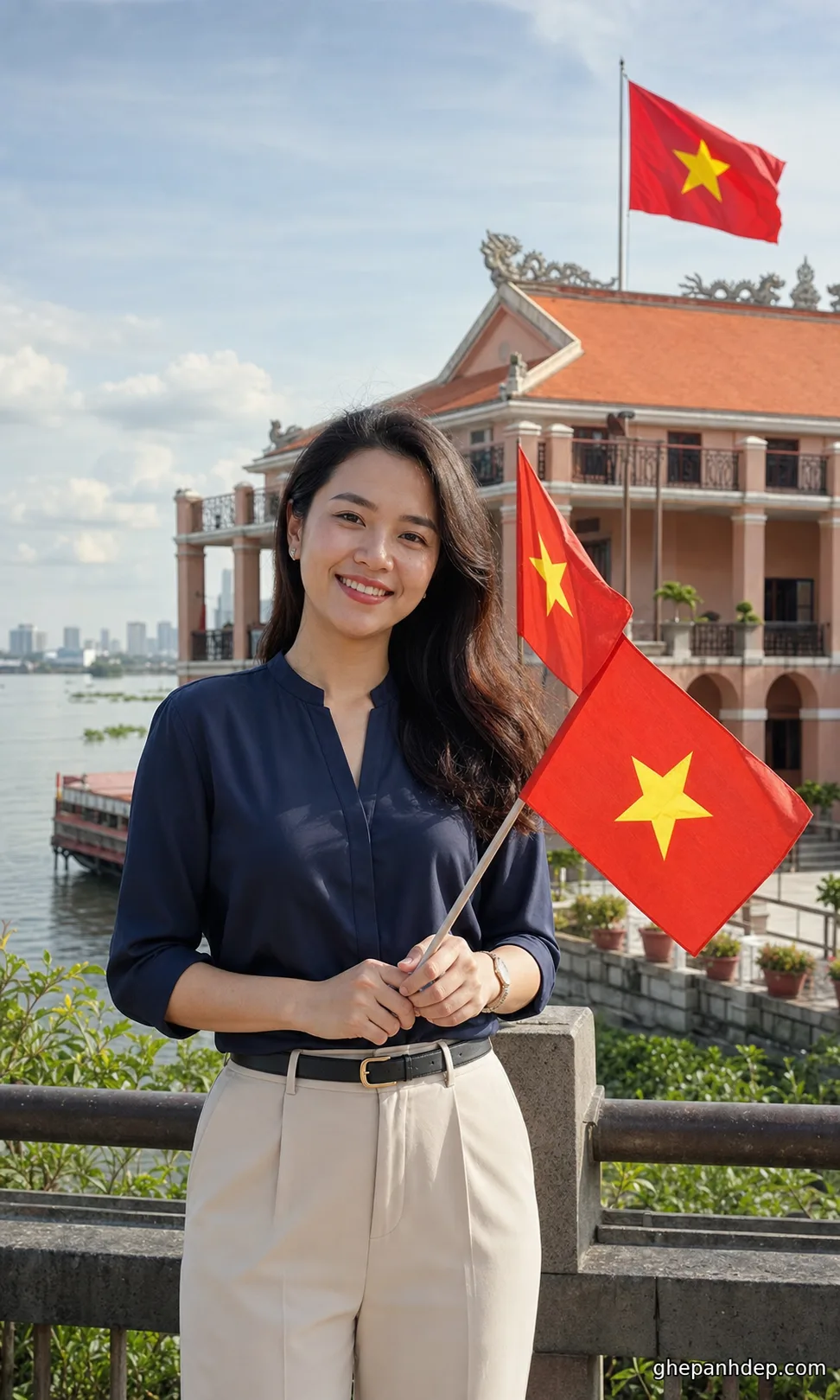 Ảnh ngày 30/4 tại Bến Nhà Rồng - mẫu Ảnh 30/4 - 2/9