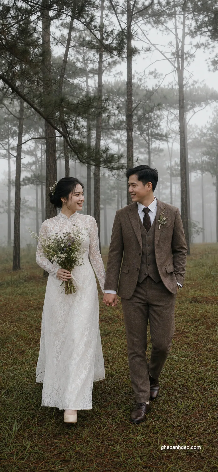 Ảnh cưới trong rừng thông Đà Lạt - mẫu Ảnh cưới