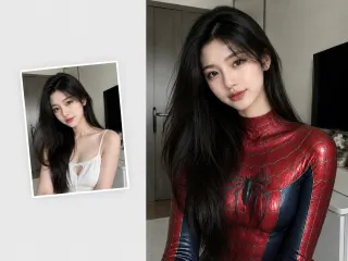Biến hình người nhện bằng AI - Ghép ảnh theo mẫu