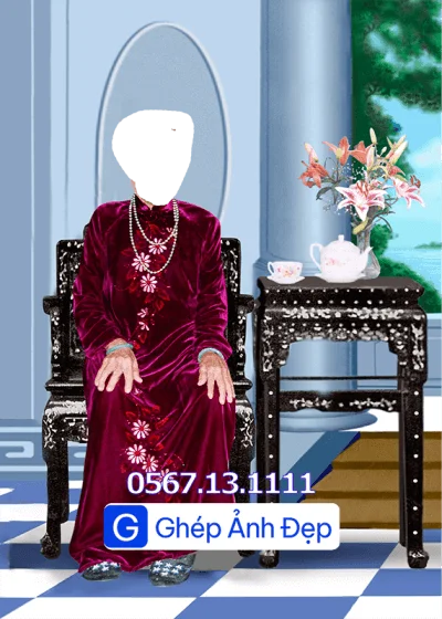 MẪU GHÉP ẢNH THỜ BÀN TRÀ CỤ ÔNG HOẶC CỤ BÀ – ĐẸP, TỰ NHIÊN & TRANG NGHIÊM - Ảnh 4