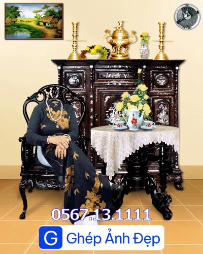 MẪU GHÉP ẢNH THỜ BÀN TRÀ CỤ ÔNG HOẶC CỤ BÀ – ĐẸP, TỰ NHIÊN & TRANG NGHIÊM - Ảnh 22