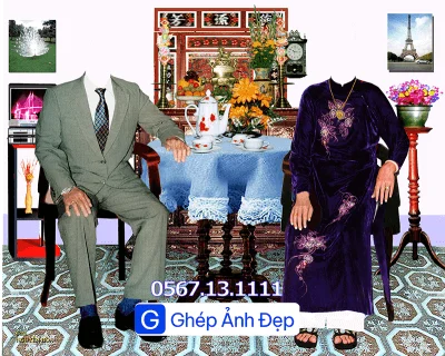 MẪU GHÉP ẢNH THỜ CỤ ÔNG VÀ CỤ BÀ BÀN TRÀ - Ảnh 4